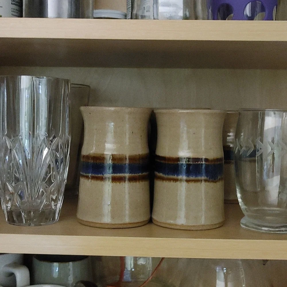 7 Salt Glazed Artisan Drinking Vessels 10 oz